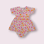 ORANGE AND PINK FLORAL PRINTED FROCK 1