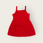 GIRLS SLEEVELESS SQUARE NECK RED (FRONT)