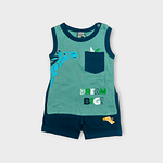 BOYS SLEEVELESS T-SHIRT SKY BLUE AND NAVY BLUE SET