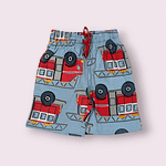 BOYS SHORTS WITH POCKETS FIRETRUCK PRINTED (FRONT)