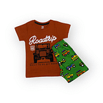 BOYS SET LITE GRAPHIC PRINTED BROWN AND GREEN SET