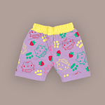 GIRLS SHORTS KNEE HELLO KITTY PRINTED PURPLE SHORTS (BACK)