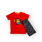 BOYS SET MINIONS PRINTED RED AND BLACK SET